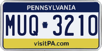 PA license plate MUQ3210