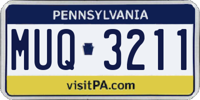 PA license plate MUQ3211