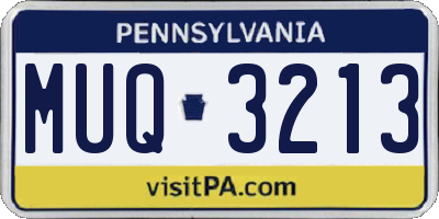 PA license plate MUQ3213