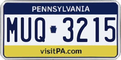 PA license plate MUQ3215
