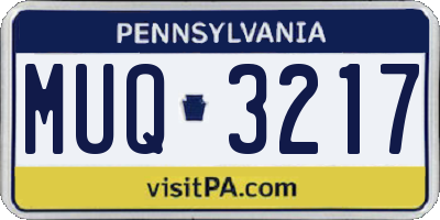 PA license plate MUQ3217