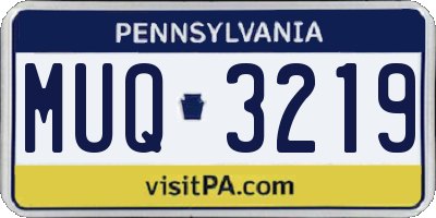 PA license plate MUQ3219