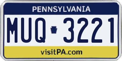 PA license plate MUQ3221