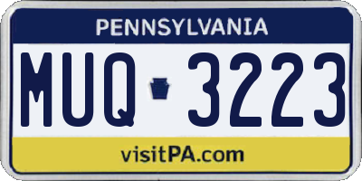 PA license plate MUQ3223