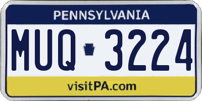 PA license plate MUQ3224