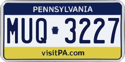 PA license plate MUQ3227