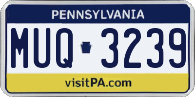 PA license plate MUQ3239
