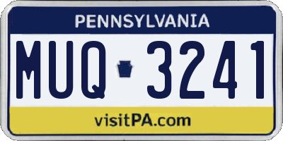 PA license plate MUQ3241
