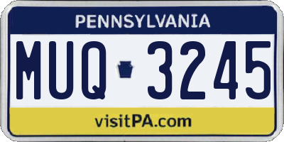 PA license plate MUQ3245