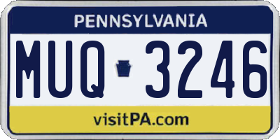 PA license plate MUQ3246