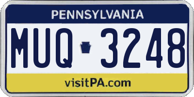 PA license plate MUQ3248