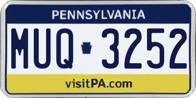 PA license plate MUQ3252