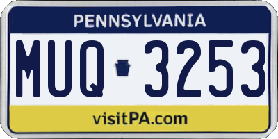 PA license plate MUQ3253