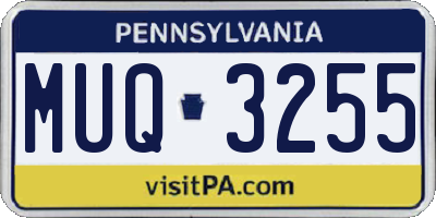 PA license plate MUQ3255