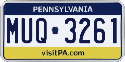 PA license plate MUQ3261
