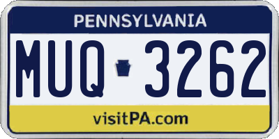 PA license plate MUQ3262
