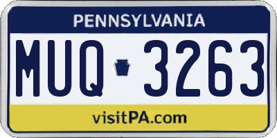 PA license plate MUQ3263
