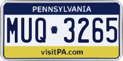 PA license plate MUQ3265