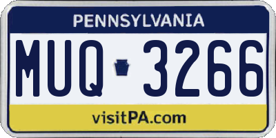 PA license plate MUQ3266