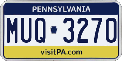 PA license plate MUQ3270