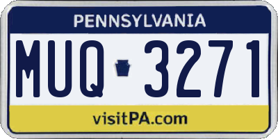 PA license plate MUQ3271