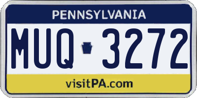 PA license plate MUQ3272