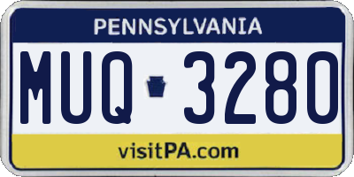 PA license plate MUQ3280