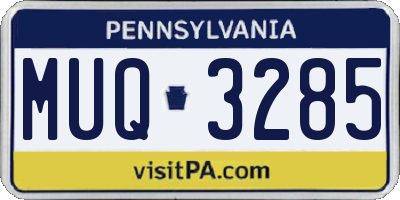 PA license plate MUQ3285