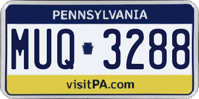 PA license plate MUQ3288