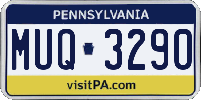 PA license plate MUQ3290