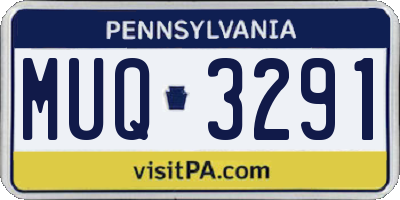 PA license plate MUQ3291