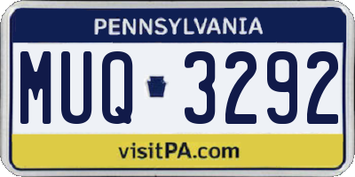 PA license plate MUQ3292