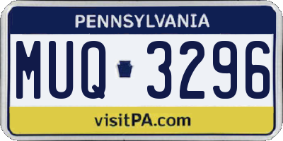 PA license plate MUQ3296