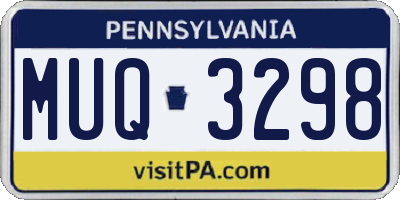 PA license plate MUQ3298
