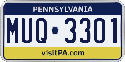 PA license plate MUQ3301