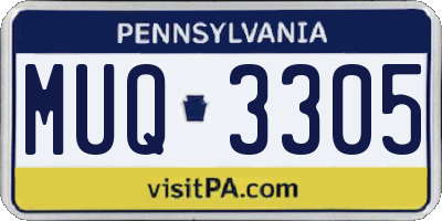 PA license plate MUQ3305