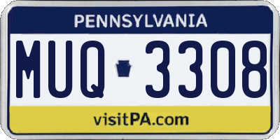 PA license plate MUQ3308