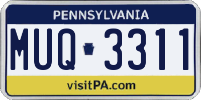 PA license plate MUQ3311