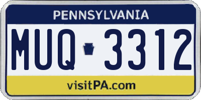 PA license plate MUQ3312