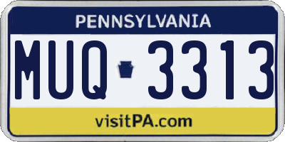 PA license plate MUQ3313