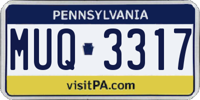 PA license plate MUQ3317