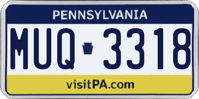 PA license plate MUQ3318