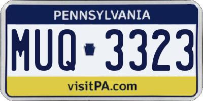 PA license plate MUQ3323