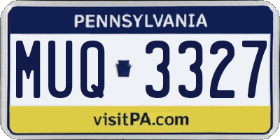 PA license plate MUQ3327