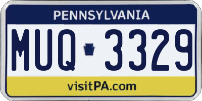 PA license plate MUQ3329