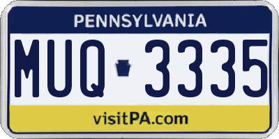PA license plate MUQ3335