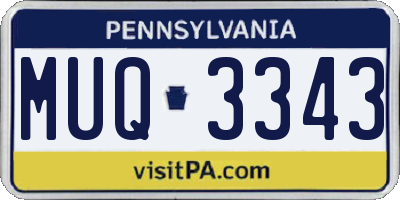 PA license plate MUQ3343