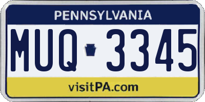 PA license plate MUQ3345