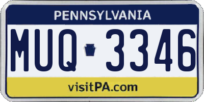 PA license plate MUQ3346