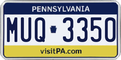 PA license plate MUQ3350